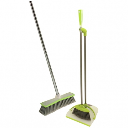 Hour Glass Indoor Broom and Long Handle Dustpan Set